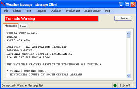 Weather Message at work on the desktop
